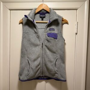 Patagonia Heather Gray and Violet Fleece Jacket